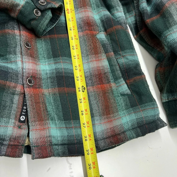 Marmot Green and Red Plaid Shirt Jacket Flannel Fleece - Picture 4 of 12